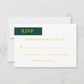 Minimale maragale goudmonogram Classy Wedding RSVP Kaartje (Voorkant)
