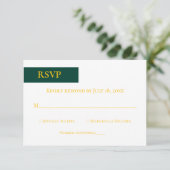 Minimale maragale goudmonogram Classy Wedding RSVP Kaartje (Staand voorkant)