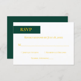 Minimale maragale goudmonogram Classy Wedding RSVP Kaartje