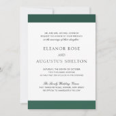 Minimale maragale groene elegante moderne bruiloft kaart (Voorkant)