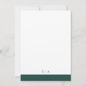 Minimale maragale groene elegante moderne bruiloft kaart (Achterkant)