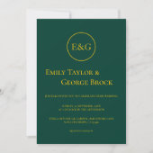 Minimale maragale groene typografie Modern Wedding Kaart (Voorkant)