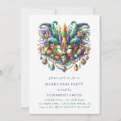 Minimale Mardi Gras Mask Party Uitnodiging (Voorkant)