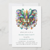 Minimale Mardi Gras Mask Party Uitnodiging (Voorkant)