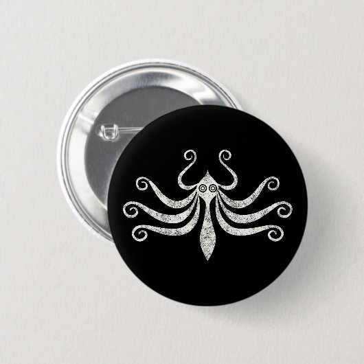 Minimale mariene stijl Minoan Octopus (noodsituati Ronde Button 5,7 Cm (Voorkant /achterkant)