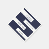 Minimale Marine Blauw Wit Elegant Chic 50e Verjaar Servet (Hoek)