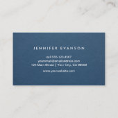 Minimale marine Blue Modern en Professional Visitekaartje (Achterkant)