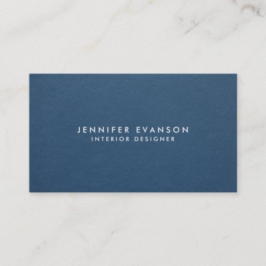 Minimale marine Blue Modern en Professional Visitekaartje (Voorkant)