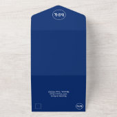 Minimale marine Blue Trendy met RSVP All In One Uitnodiging (Buitenkant)