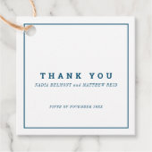 Minimale marine en witte bruiloft bedankt u bedankjes labels (Voorkant)