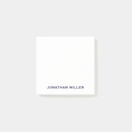 Minimale marine en witte monogram 3x3 post-it® notes