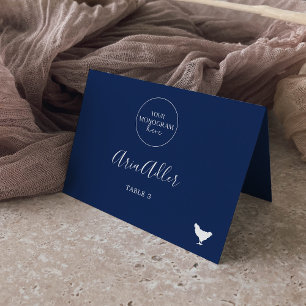 Minimale Marine Monogram Kip Maaltijd Plaats Kaart