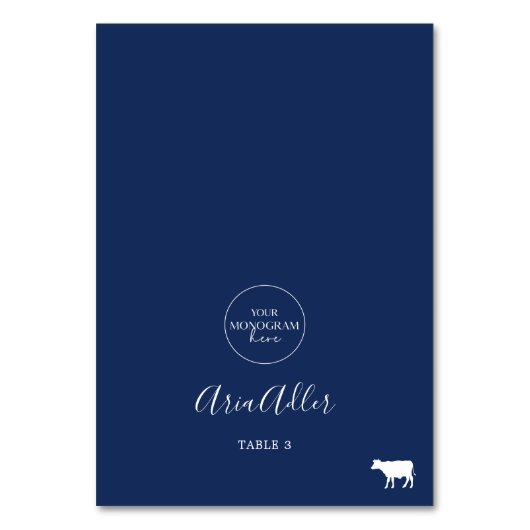 Minimale Marine Monogram Rundvlees Maaltijd optie  Kaart (Voorkant)