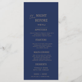 Minimale Marine repetitie diner de avond ervoor Menu