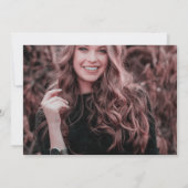 Minimale marineblauw 6 foto's collage afstuderen kaart (Achterkant)