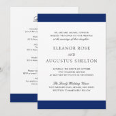 Minimale marineblauw, allemaal in één huwelijk kaart (Voorkant / Achterkant)