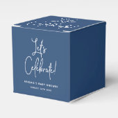 Minimale marineblauw Baby shower voor een voordeel Bedankdoosjes (Voorkant Zijde)