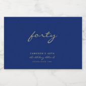 Minimale marineblauw en goudleeftijd op zaterdag likeurfles etiket (Enkel label)