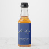 Minimale marineblauw en goudleeftijd op zaterdag likeurfles etiket (Voorkant)