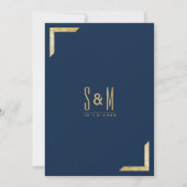 Minimale marineblauw glitter Weddenschap Kaart (Achterkant)
