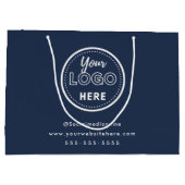Minimale marineblauw Logo met professionele merken Groot Cadeauzakje (Achterkant)
