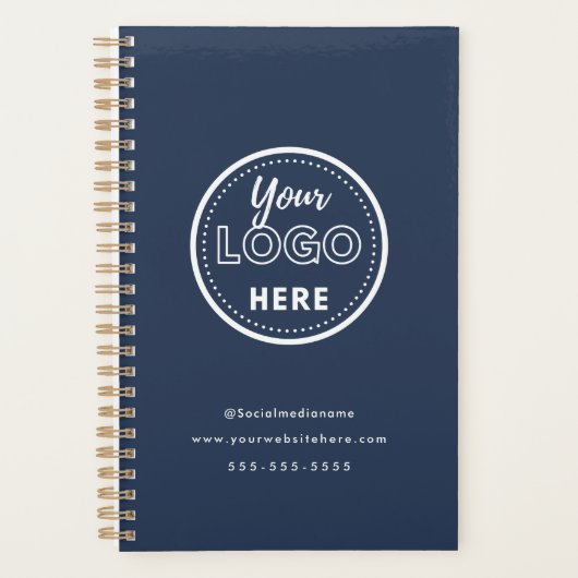 Minimale marineblauw Logo met professionele merken Planner (Voorkant)