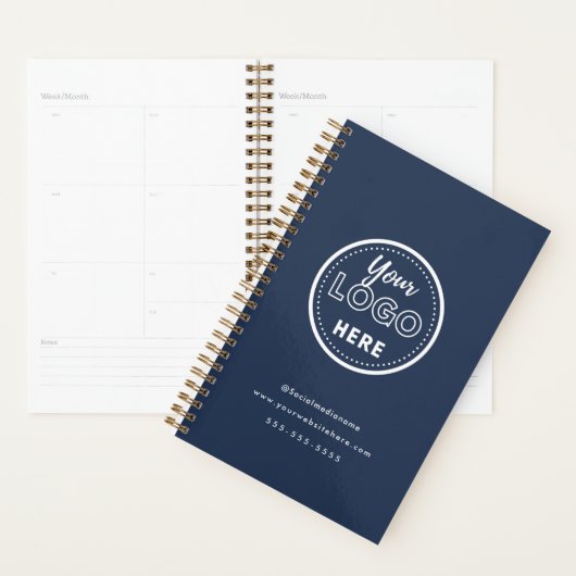 Minimale marineblauw Logo met professionele merken Planner (Display)