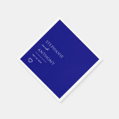 Minimale marineblauw met heart Modern Wedding Servet (Hoek)