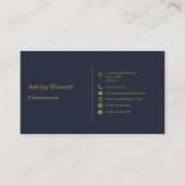 Minimale marineblauw sociale media Website Modern Visitekaartje (Voorkant)