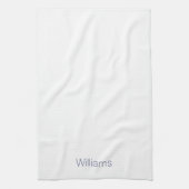 Minimale marineblauwe witte douanenaam monogram theedoek (Verticaal)