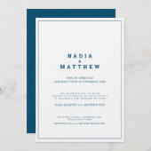 Minimale marinebruiloft voor witte verticale tekst kaart (Voorkant / Achterkant)