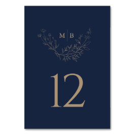 Minimale marinegoudplechtige monogram kaart