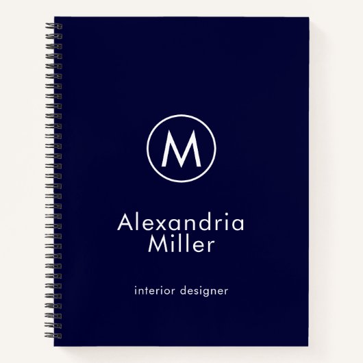 Minimale marinemonogram Elegant Notitieboek (Voorkant)