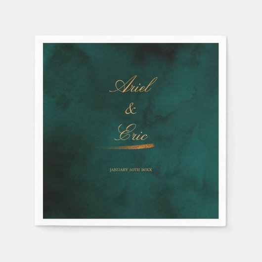 Minimale marineslangen en gouden bruiloft servet (Voorkant)