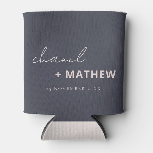 Minimale marinesluiting in zwart Script Typografie Blikjeskoeler (Voorkant)