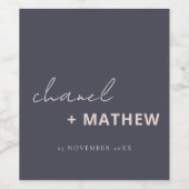 Minimale marinesluiting in zwart Script Typografie Wijn Etiket (Enkel label)