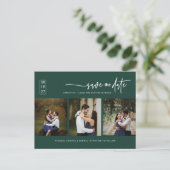 Minimale marinesonische groene QR-fotocode sparen  Briefkaart (Staand voorkant)