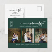 Minimale marinesonische groene QR-fotocode sparen  Briefkaart (Voorkant / Achterkant)