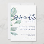 Minimale marineverbinding met eucalyptus Blue Wedd Kaart (Voorkant)