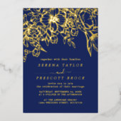 Minimale marinevliegtuigen Bouquet Wedding Real Folie Uitnodiging (Voorkant)