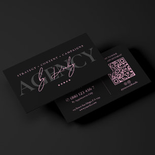 Minimale Marketing Roze Zwart Consultant Visitekaartje