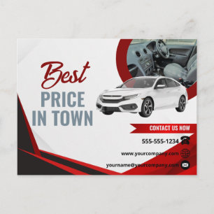 Minimale marketingpostkaart voor autodealers briefkaart