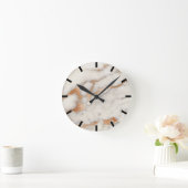 Minimale marmer Coral Roos Gold Black White Urban Ronde Klok (Huis)