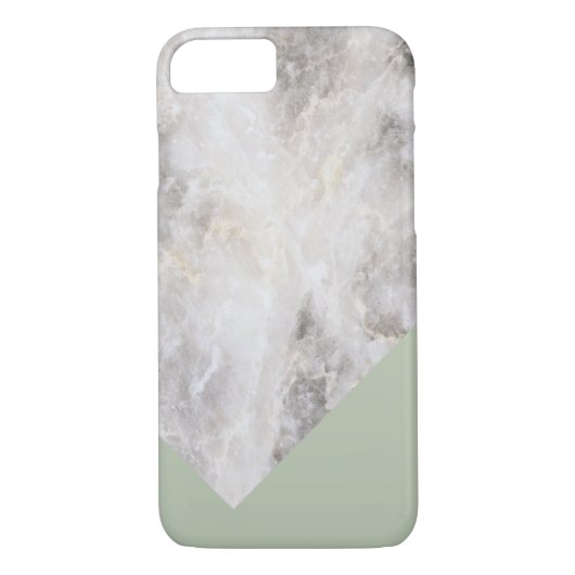 Minimale marmer met kleurblok Olive Green Case-Mate iPhone Case (Achterkant)