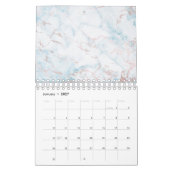 Minimale marmer White Grey Silver Roos Gold Stone Kalender (Jan 2027)