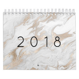 Minimale marmer White Grey Silver Roos Gold Stone Kalender