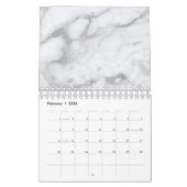 Minimale marmer White Grey Silver Roos Gold Stone Kalender (Feb 2026)