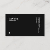 Minimale marmergrens Modern Trendy Black Visitekaartje (Achterkant)