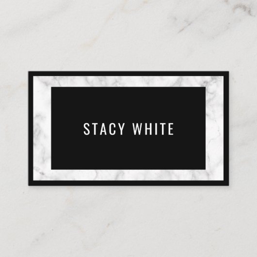 Minimale marmergrens Modern Trendy Black Visitekaartje (Voorkant)