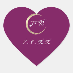 Minimale Marsala Witte Monogram Gouden Save The Da Hart Sticker
